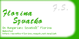 florina szvatko business card